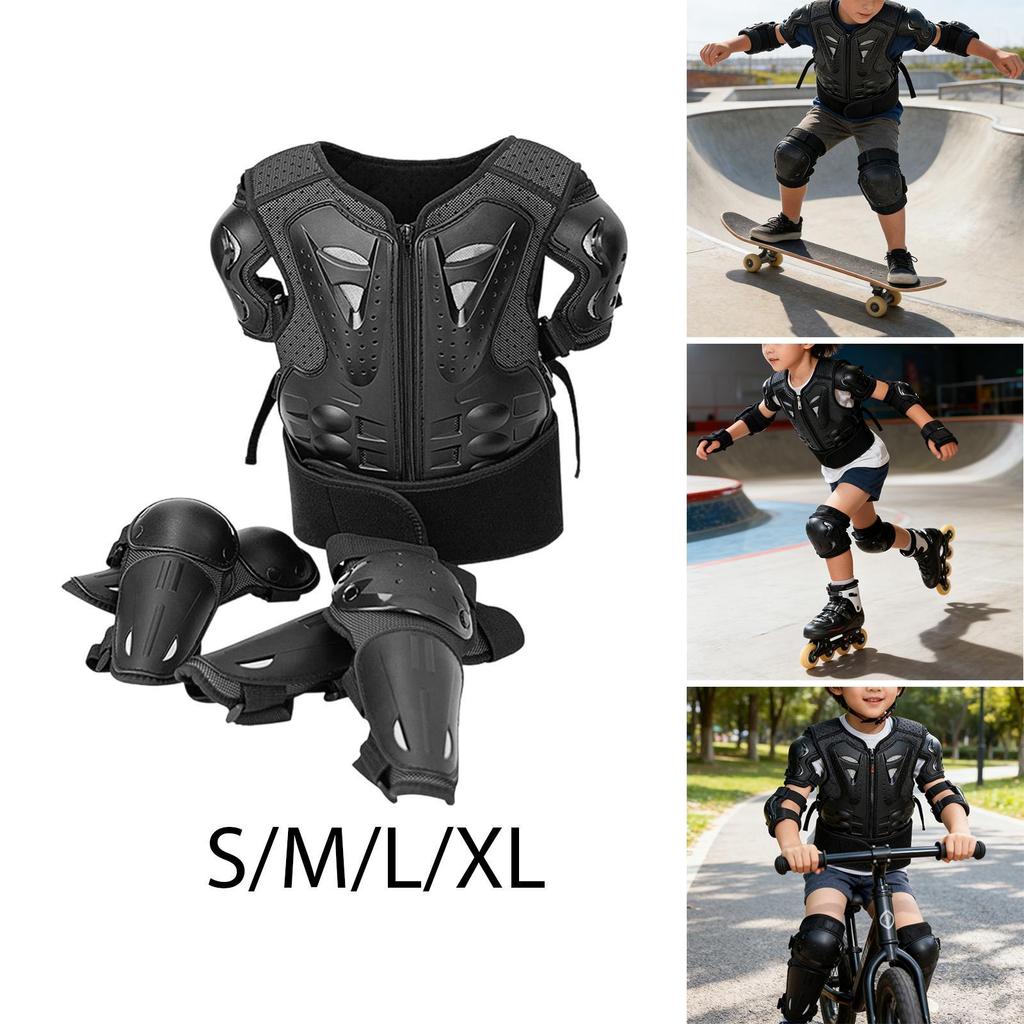 Equipo Protector de Motocross para Niños con Protector de Pecho, Columna Vertebral y Espalda, Armadura de Motocicleta Transpirable para Ciclismo, Patinaje, Esquí, Actividades al Aire Libre