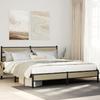 Metal Bed Frame Without Mattress Sonoma Oak Finish 183 X 213 Cm