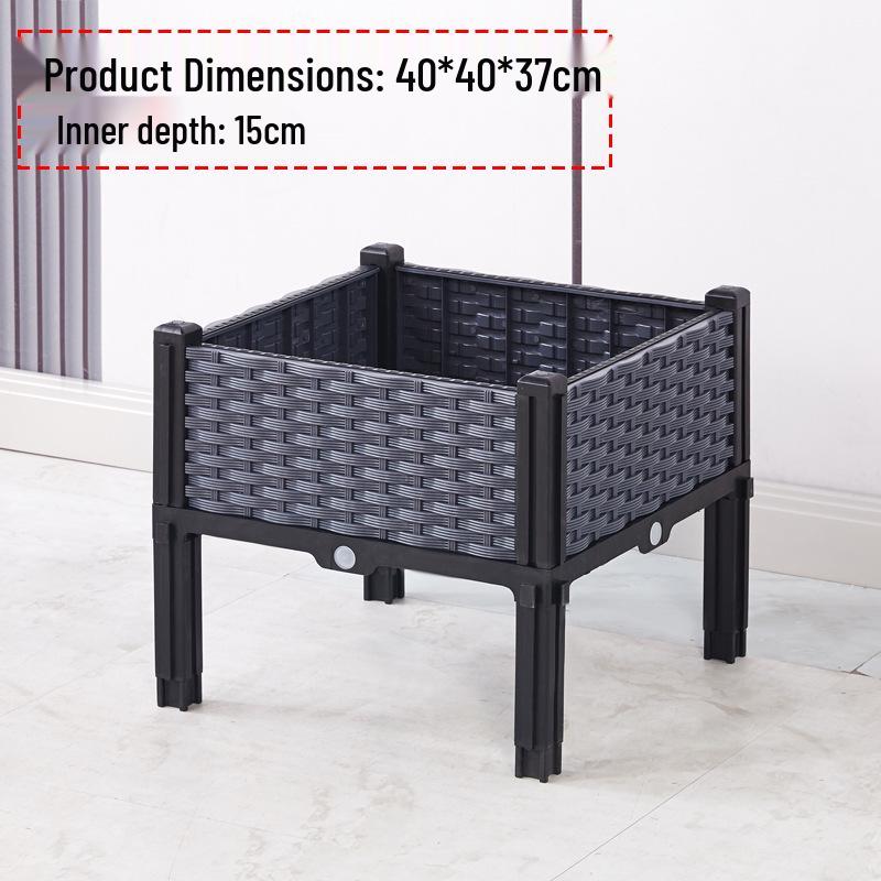 Large Plastic Flower and Vegetable Planting Box for Balcony, Courtyard, or Rooftop Gardens