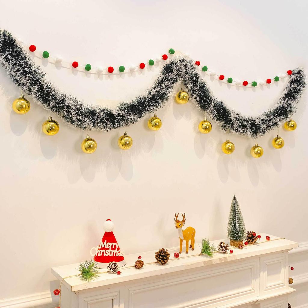 Christmas Tinsel Garland for Tree Ornaments and Wall Decor