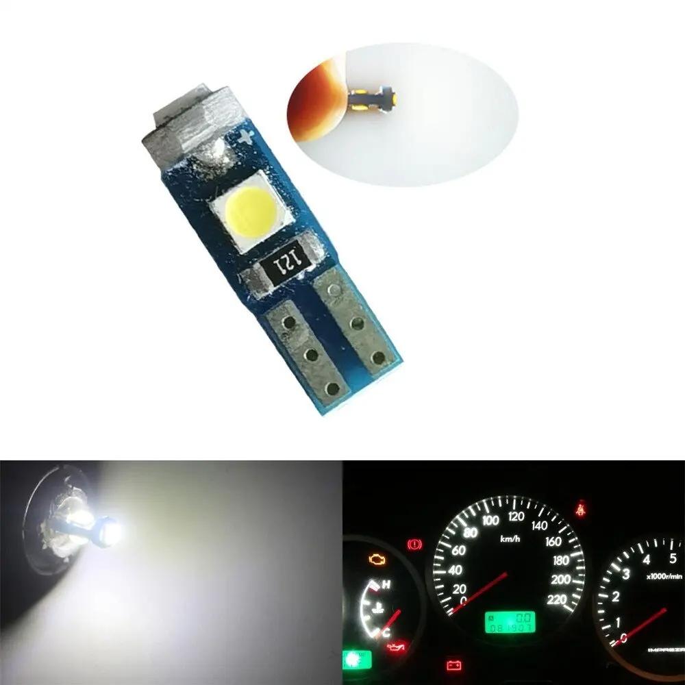 10PCS Super Bright LED T5 3SMD Car Motorcycle Dashboard Light Wedge Instrument Lamp Indicator Signal Bulbs DC12V 3030smd
