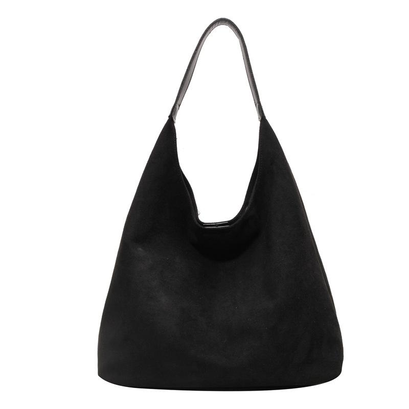 

Вместительная сумка для поездок на работу, женская, 2025, новая мода, ретро, на плечо, повседневная, универсальная, подмышку, матовая сумка-тоут чёрный