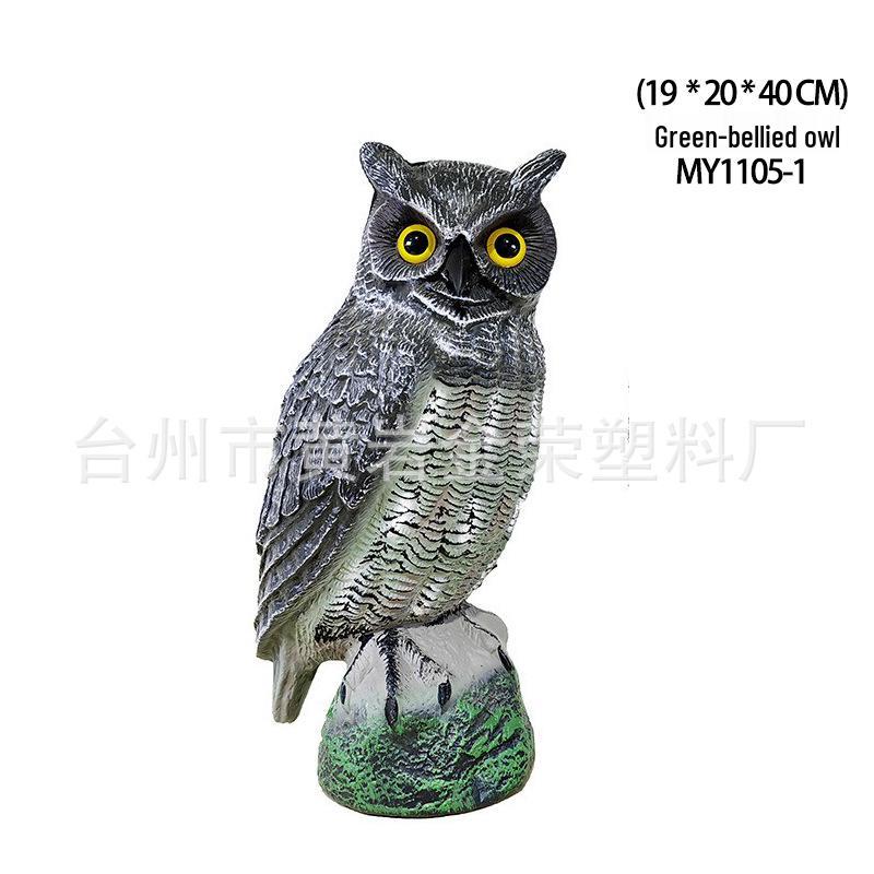Cross-Border Owl: Outdoor Bird-Scaring, Rodent-Repelling Resin Ornament with Head Movement