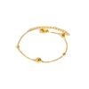 Minimalist Stainless Steel Ball Beads Bracelet, Waterproof 18K Gold Plated Cross Chain Bracelet for Women Trendy Jewelry