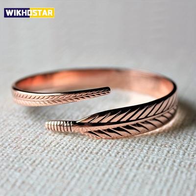 Vintage Reiner Kupfer Federflügel Armspange für Herren Damen Mode Punk Stil Armband Party Schmuck Geschenke
