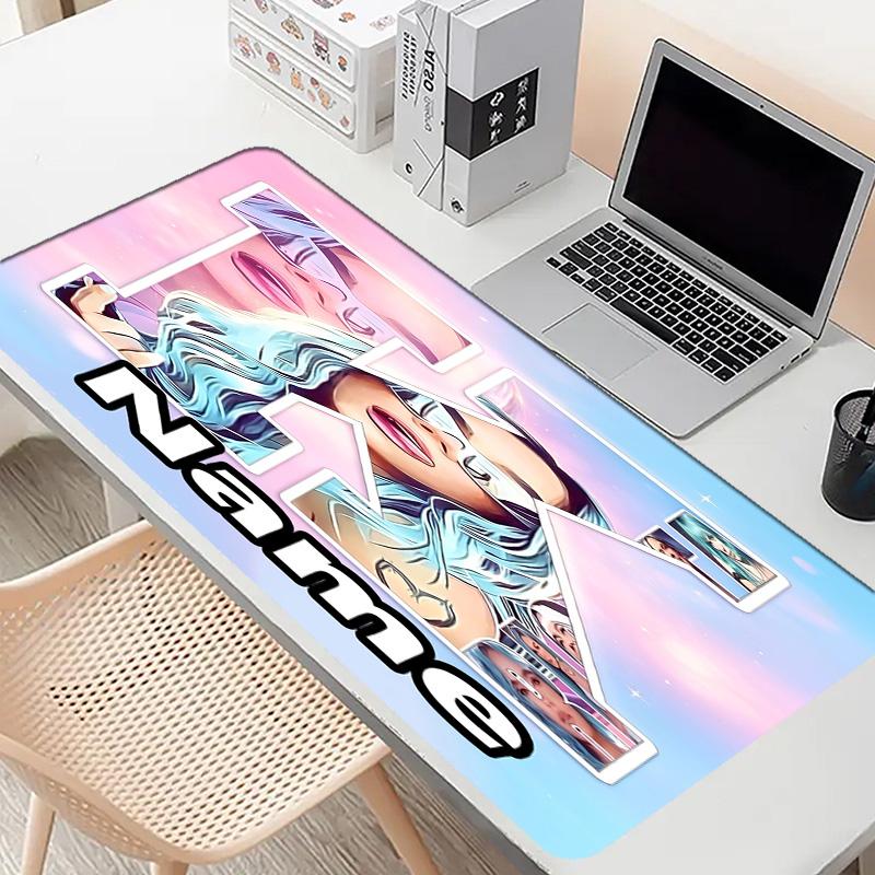 Custom Name Personalized Karol G Pattern Mousepad, Laptop PC Desk Mat, Decorative Desk Mat for Home Keyboard Pad Gift