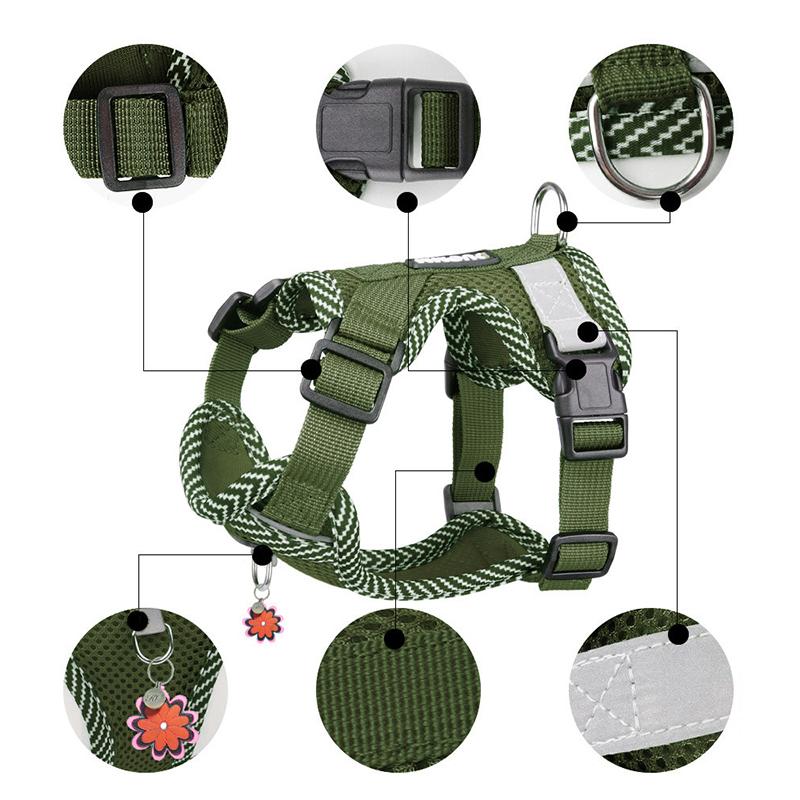 Summer Breathable No Pull Puppy Harness Reflective Adjustable Outdoor Small Medium Dog Harness Leash Set Accesorios Para Perros