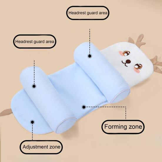 Yousheng Cotton Baby Support Pillow Adjustable Infant Head Cushion for Newborns 0-12 Months Ergonomic Design Baby Crib Pillow