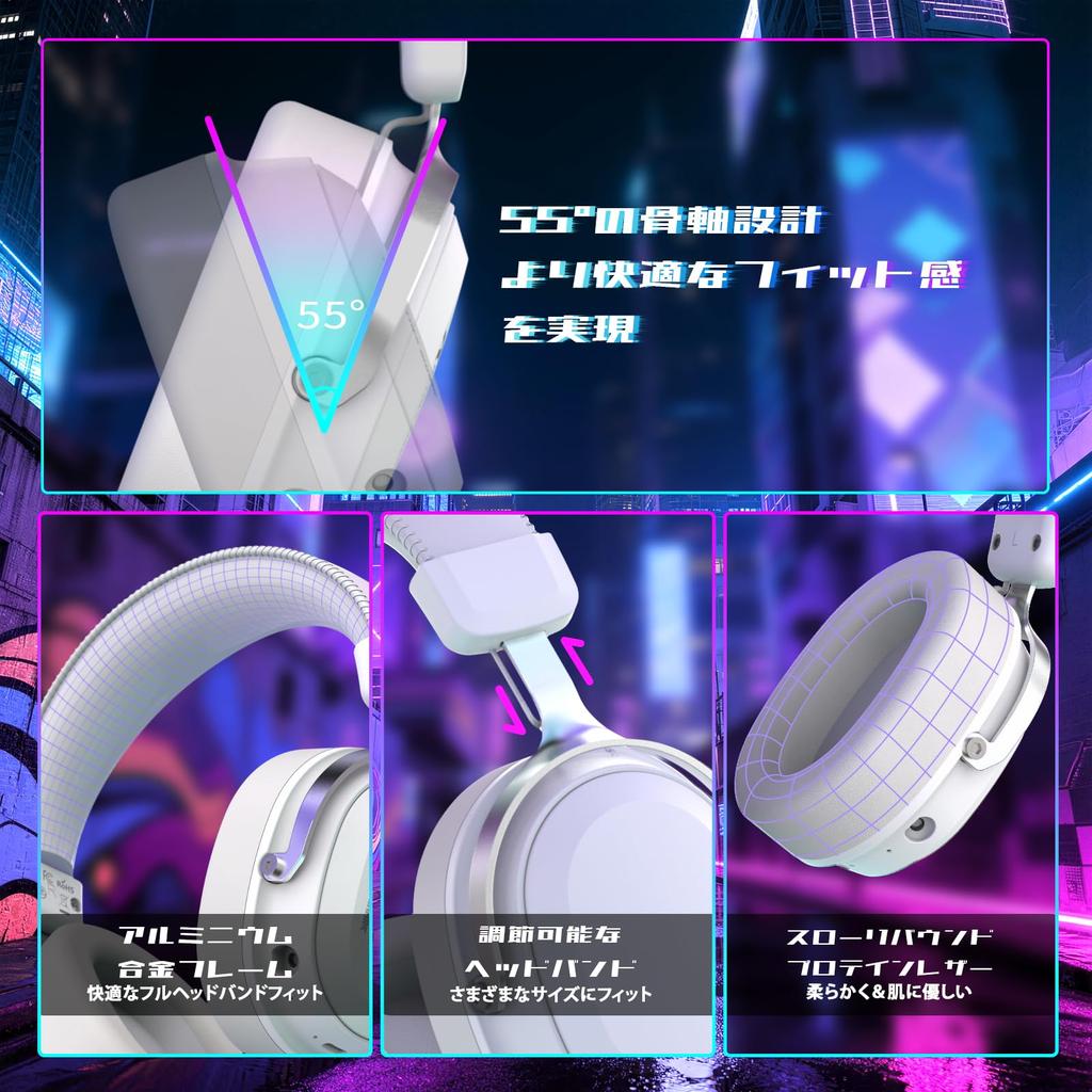 ATTACK SHARK L30PRO Gaming Lightseed Surround Lightweight Aluminum 1100mAh Long Battery Detachable 50mm Low Latency Bluetooth Wired Compatible with
