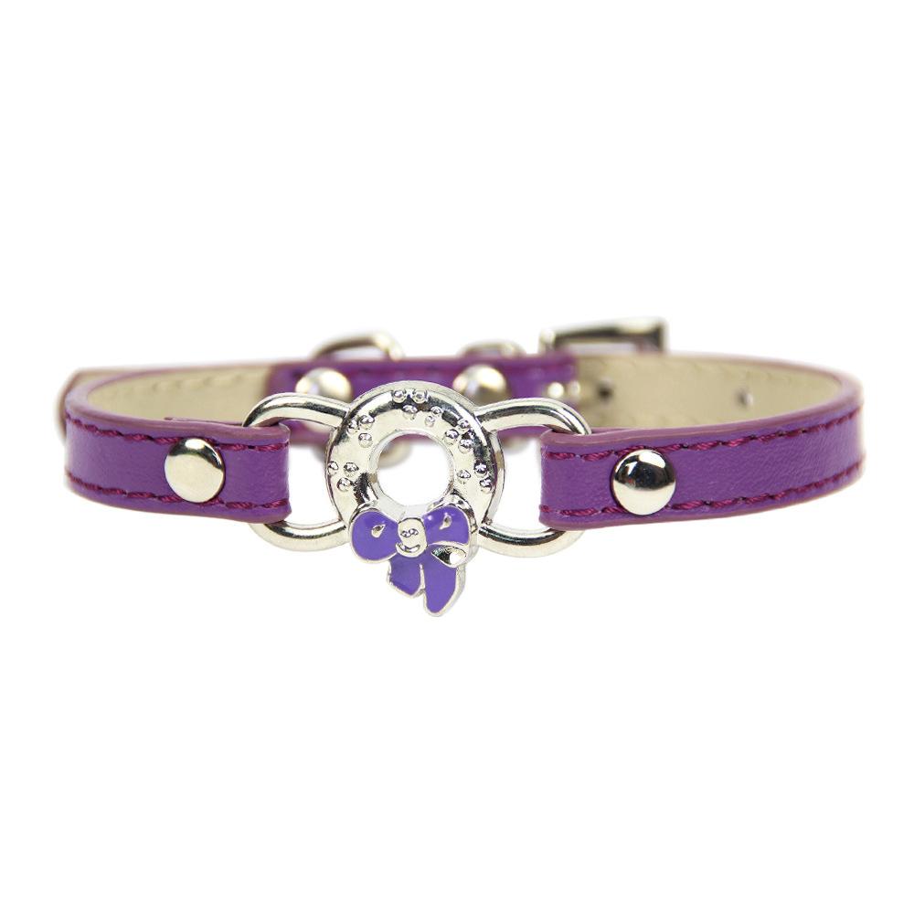 

Strictly selected Four Seasons Soft Base Pet Collar Bow Cat Collar Dog Belt Universal for Cats and Dogs XS #1.0 * 25 neck circumference 15-23cm фиолетовый