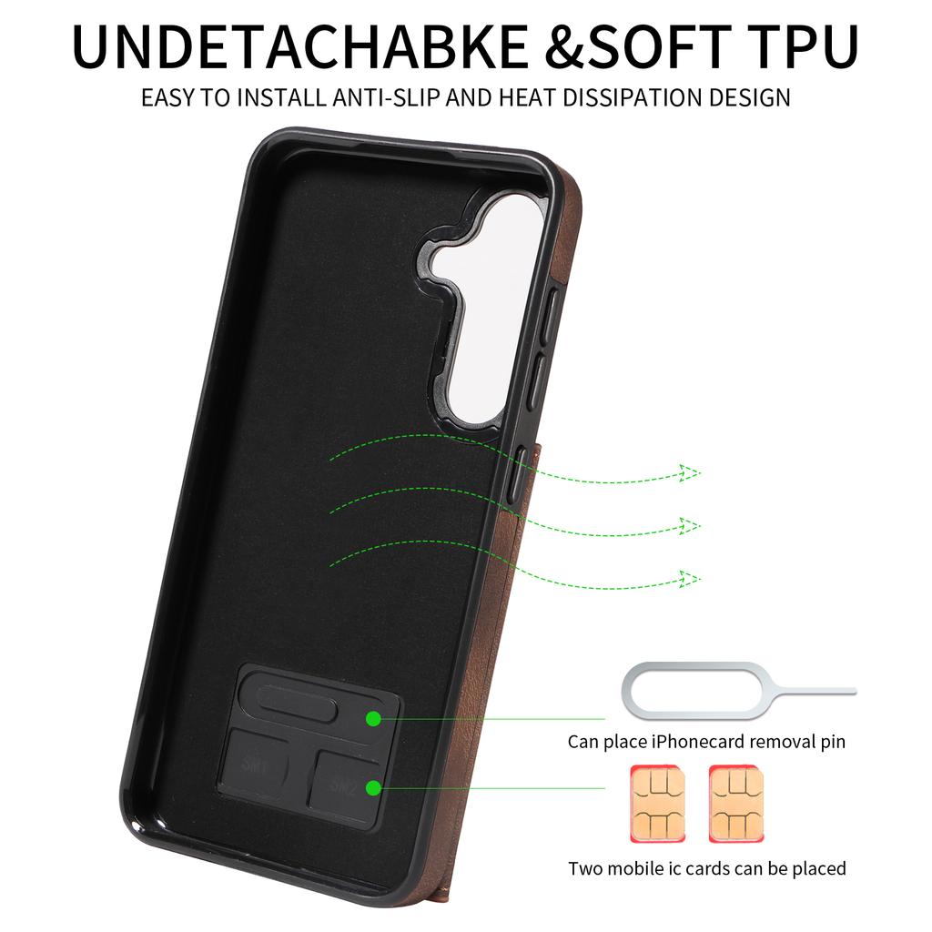 for Samsung Galaxy S24 series.for Samsung Galaxy S24, S24+, S24 Ultra Ring Bracket Card Holder Slots Cover Phone Case