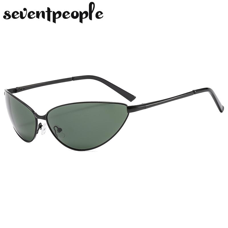Polarized Cat Eye Y2K Sunglasses Men Women Luxury Brand Designer Fashion Small Oval Metal Frame Sun Glasses Vintage Eyewear