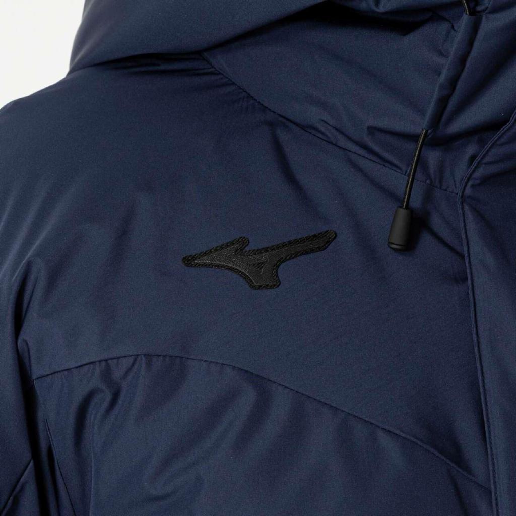 Mizuno Techfill Breath Thermo Training Pageant Blue Coat, Water-Repellent, Moisture-Wicking, Heat-Retaining, Washable, Windproof, 32MEB552,