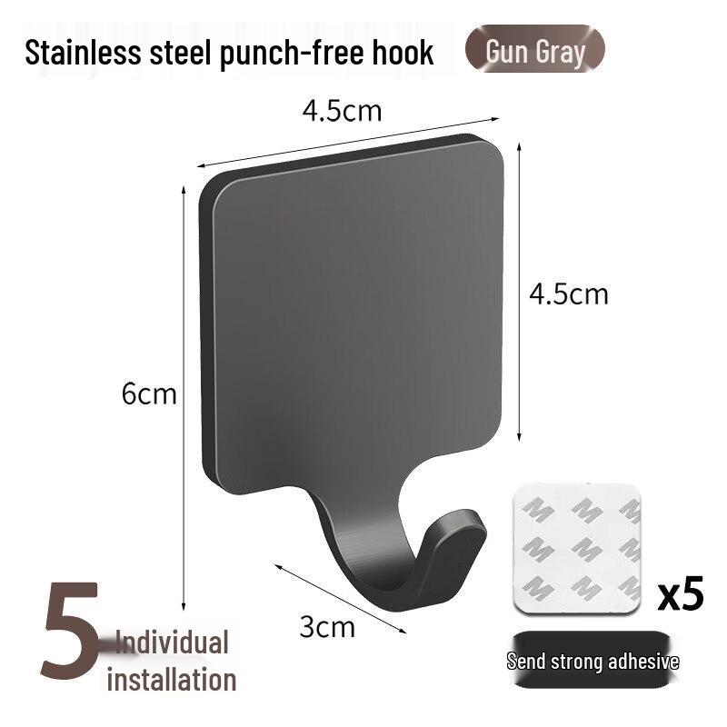 LIEI 304 Stainless Steel No-Drill Adhesive Hook