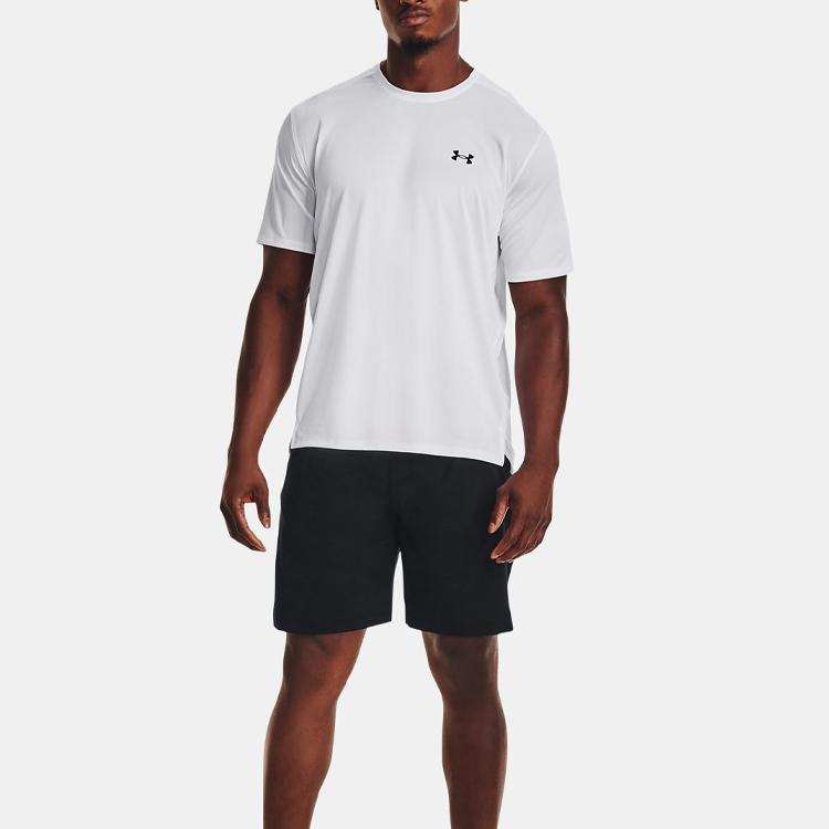 Under Armour Solid Color Elastic Waist Sports Shorts Men Bottoms Black 1376955-001