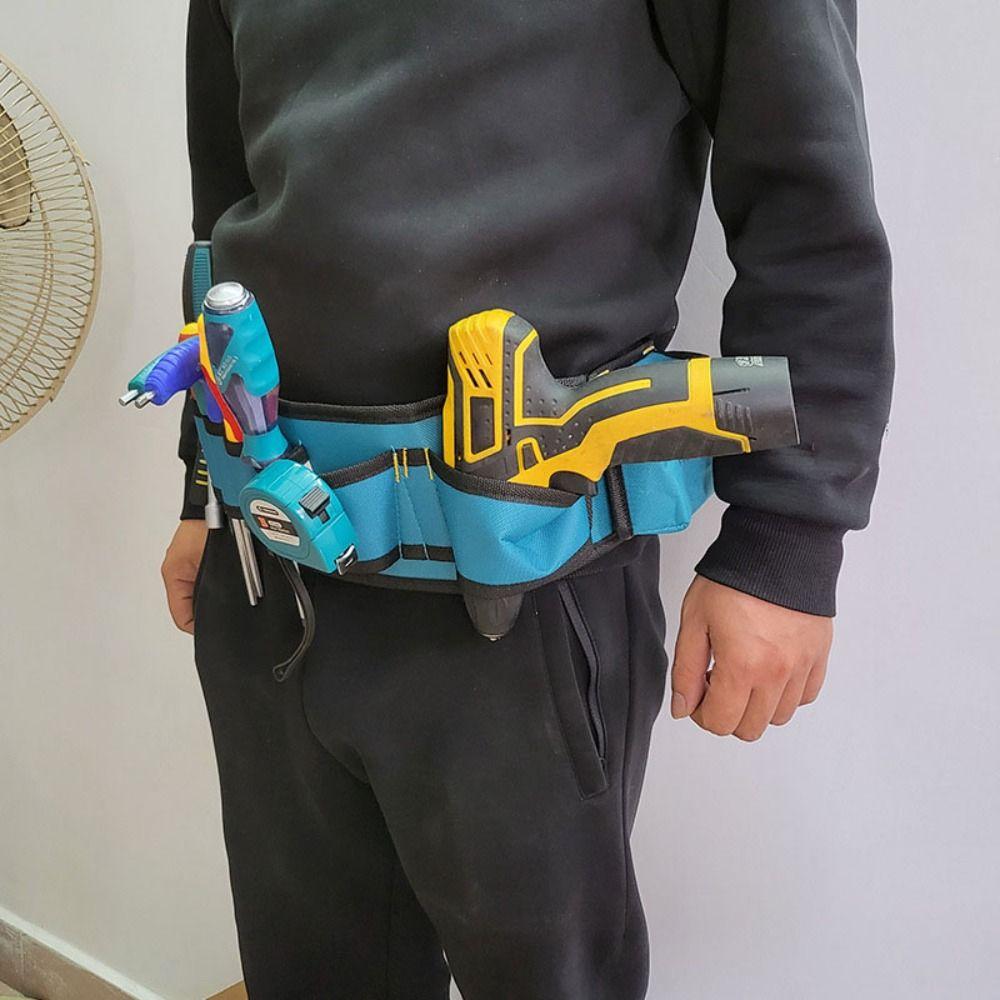 Multi-pockets Waist Tool Bag Adjustable Storage Bag Durable Electricians Tool Pouch Carpenter