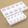 PP Large 10-Compartment Transparent Square Jewelry Storage Box with Lid