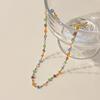 Modisches Smaragd-Strassstein-Choker-Halsband für Damen Mädchen Zarte Goldfarbene Schlüsselbein-Kettenhalskette Schmuck Geschenk