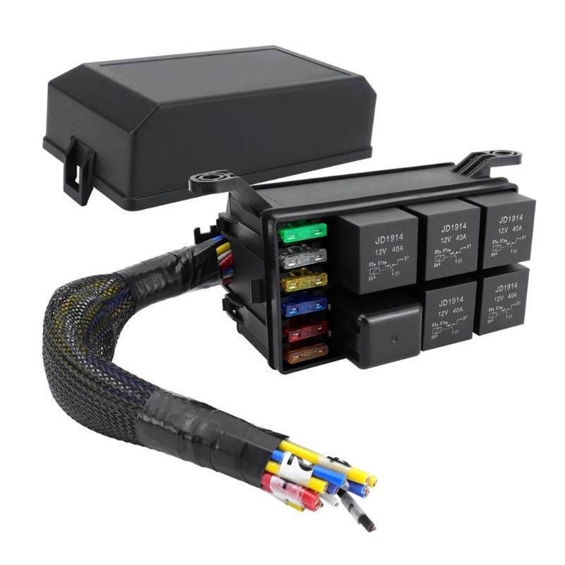 Sturdy Plastic 12V Relays Fuses Box Block with 6 Slots Convenient for Cleaning Wiring in Vehicles Daily Casual Use