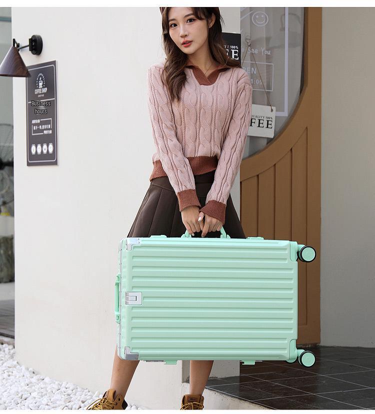 Durable Universal Wheel Leather Trolley Suitcase: Multipurpose Carry-On for Men and Women