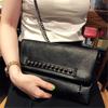 Folding design women Clutch Fashion rivets Ladies Crossbody Bag chain Female Shoulder bag Clutches black wallet