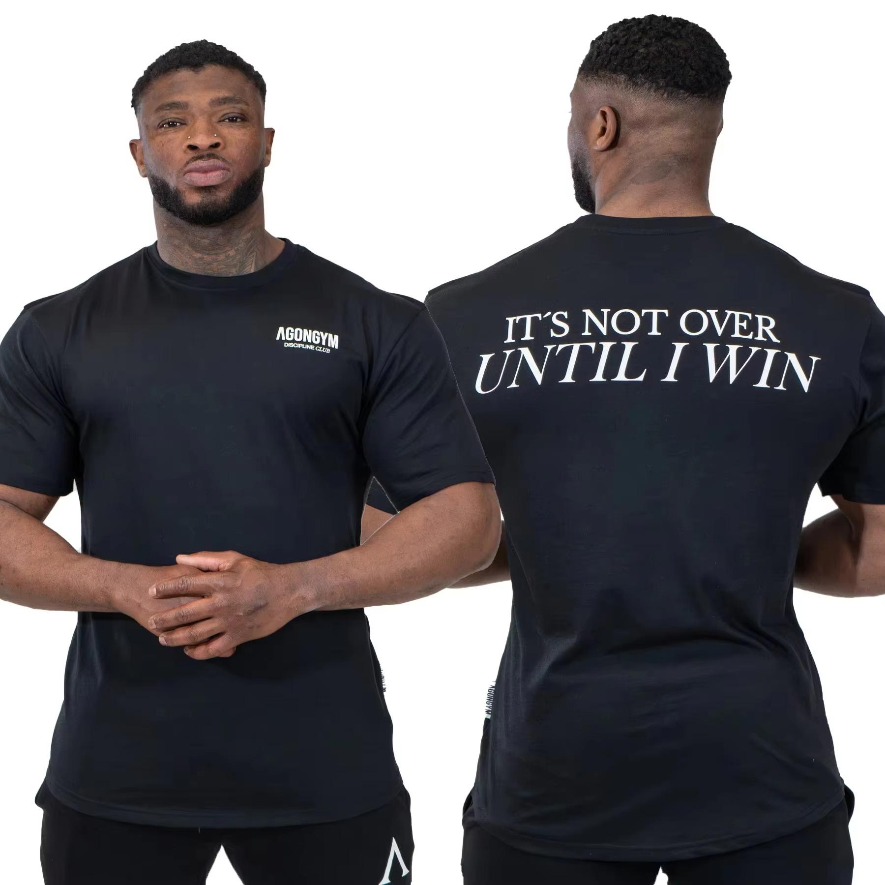 

2025 Autumn and Winter Heavy Cotton Trendy Brand Round Neck Fitness and Bodybuilding T-shirt Men s Women s Sports Style T-shirt 4XL
