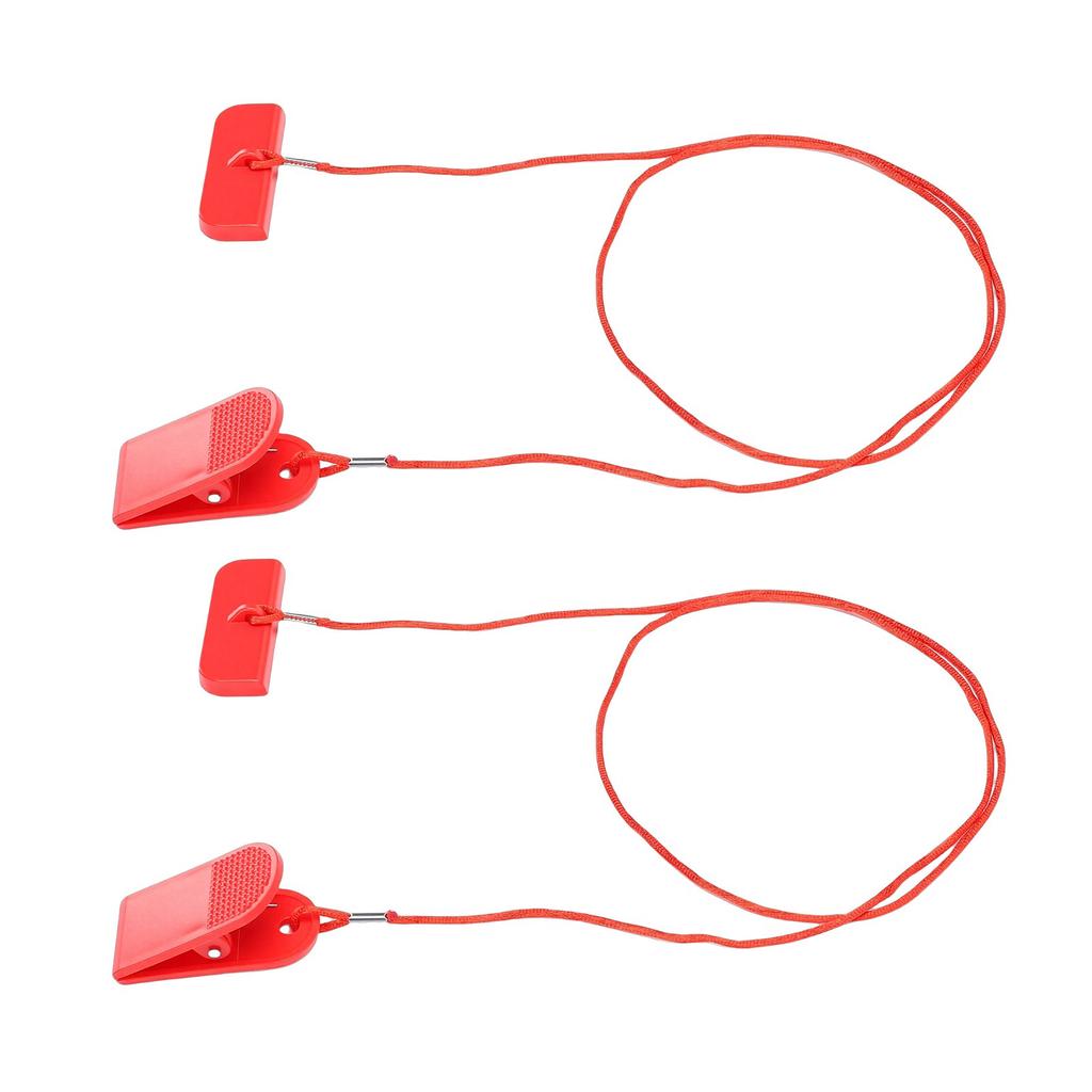 2 Stück Laufband-Magnet-Sicherheitsschlüssel Not-Aus Universeller Laufband-Magnetschalter D-förmig mit Clip-Lanyard