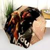 1 PC Automatic Folding Umbrella - Billie Eilish Custom Name Pattern, Portable & Foldable Design with 8 Ribs, Christmas Birthday Gifts