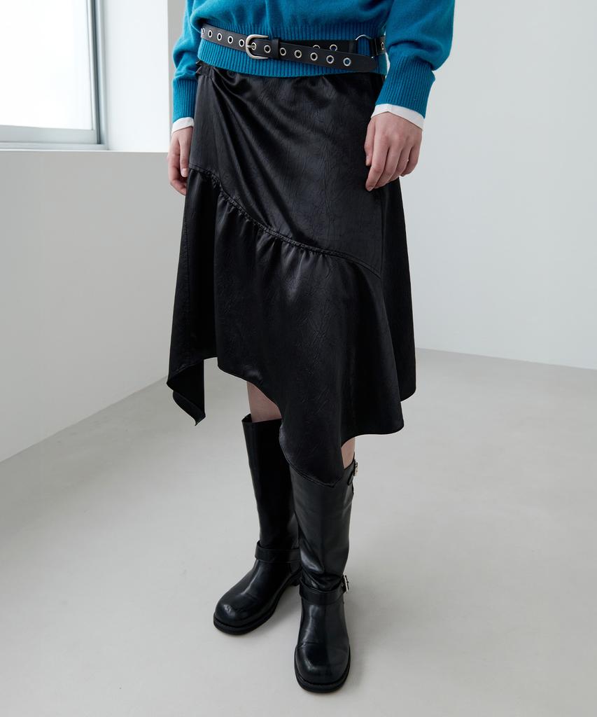 Lora Lora Unbalance Midi Skirt Black