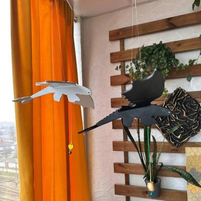 Flying Dragon Hanging Decoration Handmade Wooden Dragon Ornament Kinetic Winged Dragon