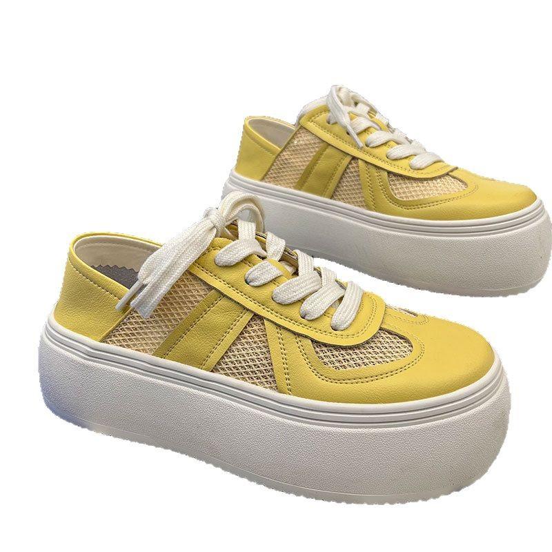Summer Mesh Breathable Women's Shoes Leather Thick Baseplate Shoes Little White Shoes Children's Summer New Casual Sports Shoes