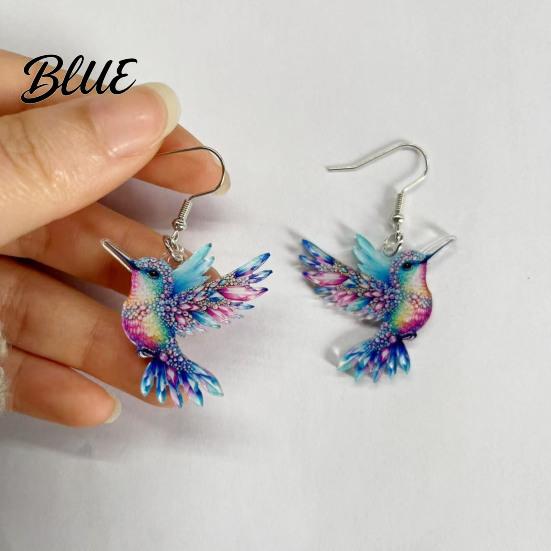Lady Ear Jewelry 1 Pair Acrylic Colorful Bird Dangle Earrings