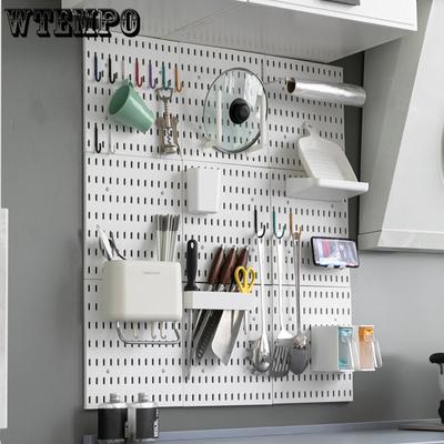 DIY Pegboard Accessories Hanging Shelf Storage Hooks Wall Organizer No Punching Crafts Organization for Garage Kitchen Room