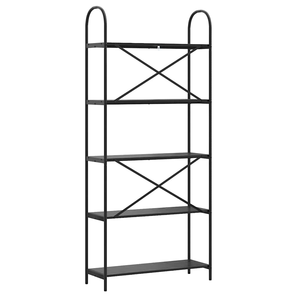 Bookshelf Black Oak Look 80 x 30 x 183 cm Engineered Wood