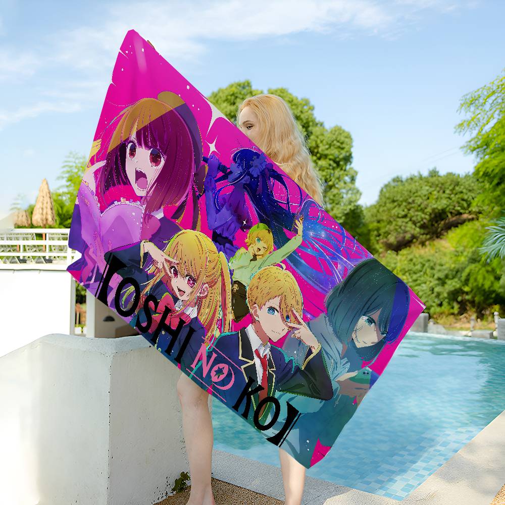 Anime O-Oshi No K-Ko Microfiber Printed Beach Towel Mountain Climbing Yoga Beach Swimming Running Absorbent Soft Towel