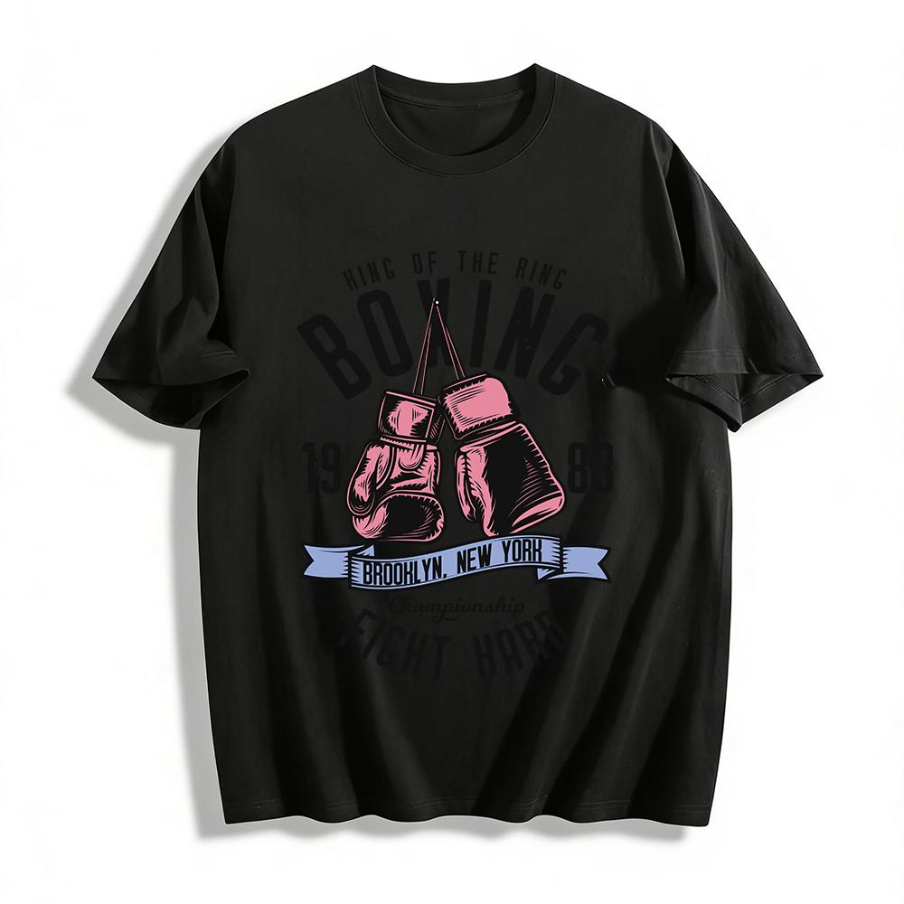 1983 Brooklyn Boxing Championship Graphic Tee King Of The Ring Fight Hard Pure cotton T-shirt XXS