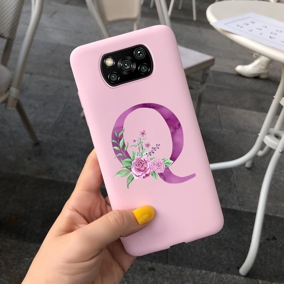 For Xiaomi Poco X3 NFC Case Soft Silicone TPU Cute Letter Back Cover For Xiaomi Poco X3 Pro Bumper PoxoX3 NFC Phone Cases 6.67''