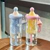 Water bottle water cup girls high value plastic cup creative cute summer water cup large capacity straw cup food grade PC material