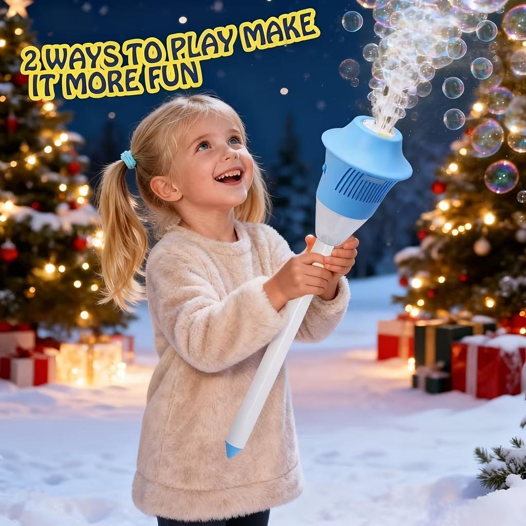 47-inch Music Standing Bubble Machine Toy, Lightweight Outdoor Standing Bubble Machine, Children's Bubble Machine. It Features Adjustable Height