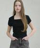 VIVACIOUS Renee Square Neck Slim T-Shirt - 5Col