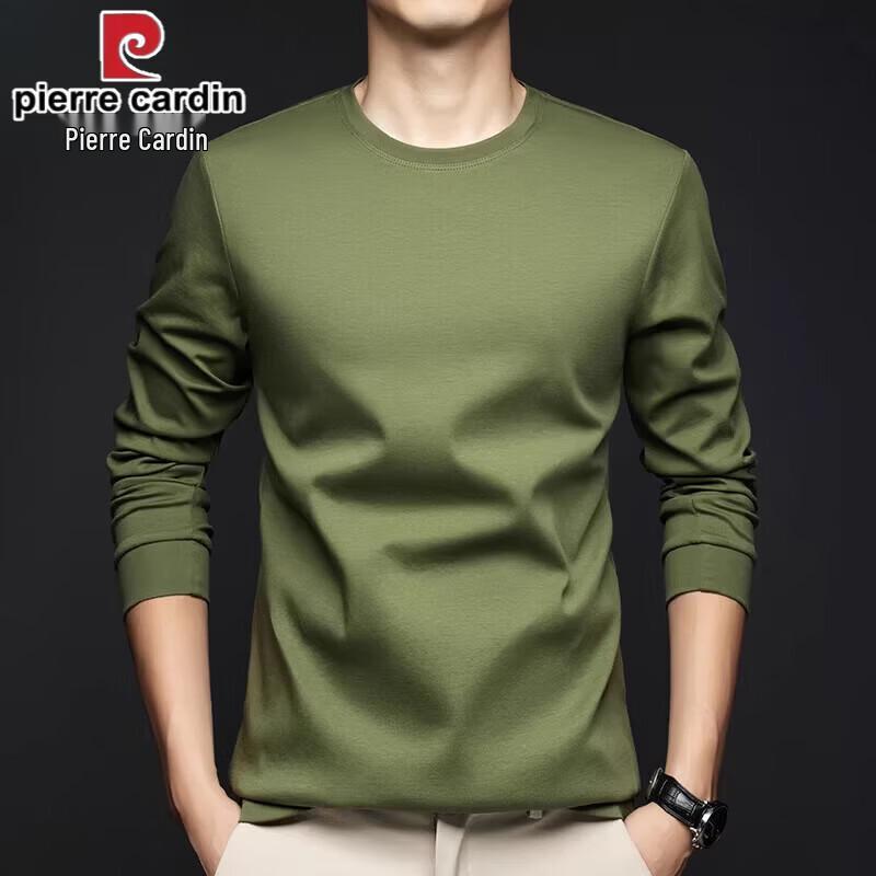 Pierre Cardin Premium Men's Long Sleeve Mercerized Cotton T-Shirt