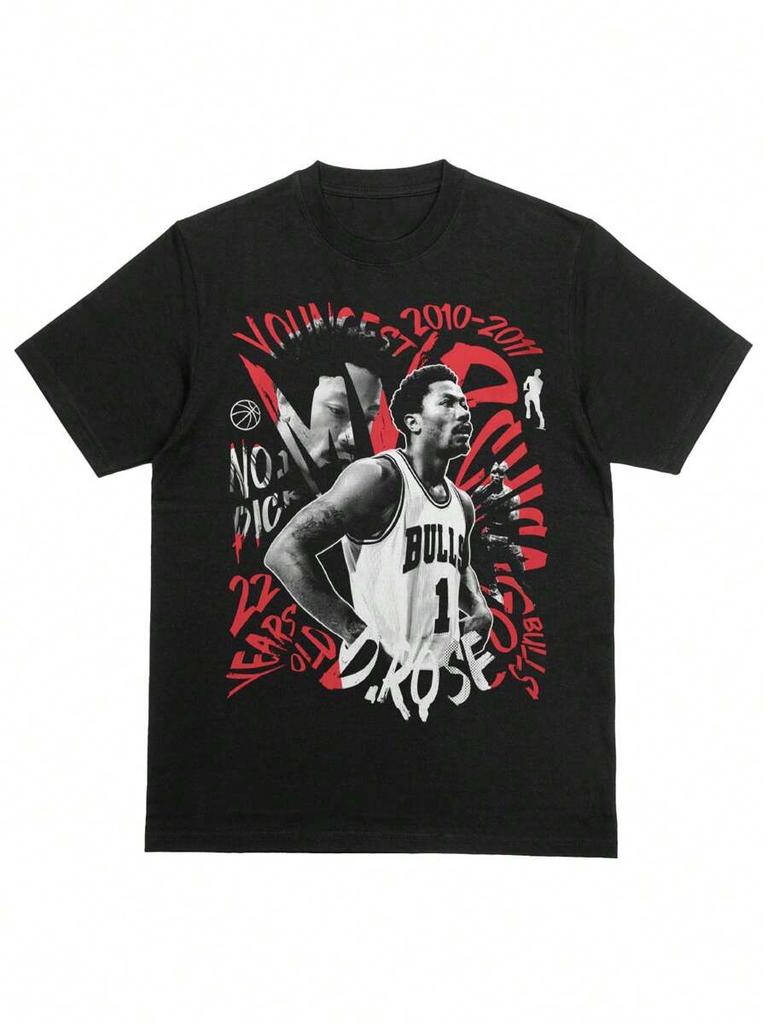 Hip-Hop Style Poster Pure Grams Unisex Rapper Clothing Short-Sleeved T-Shirt