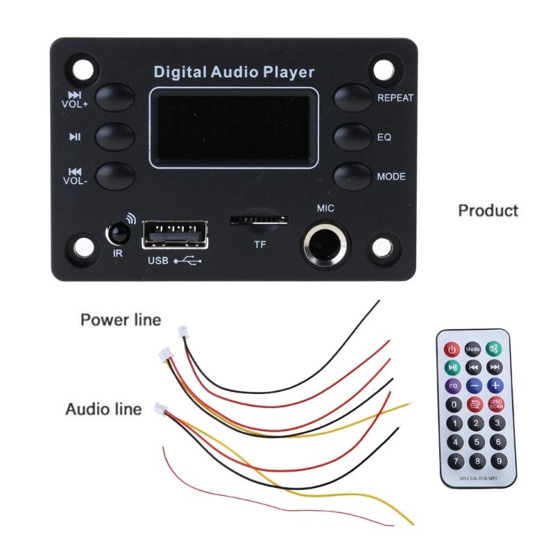 Kleines Bluetooth-kompatibles 5.0 Sound-Dekodierungsmodul für Fahrzeuglautsprecher und tragbare Geräte mit MP3-Wiedergabe