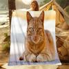 1pc Animals: rabbit, cat, pattern blanket, all season lightweight home office outdoor nap multifunctional blanket