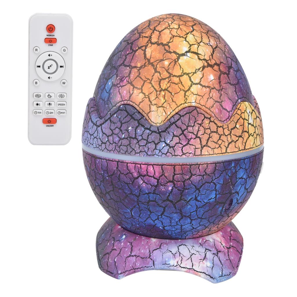Dinosaur Egg Star Projector Adjustable Angle White Noise Bluetooth Night Light Projector with Remote Control