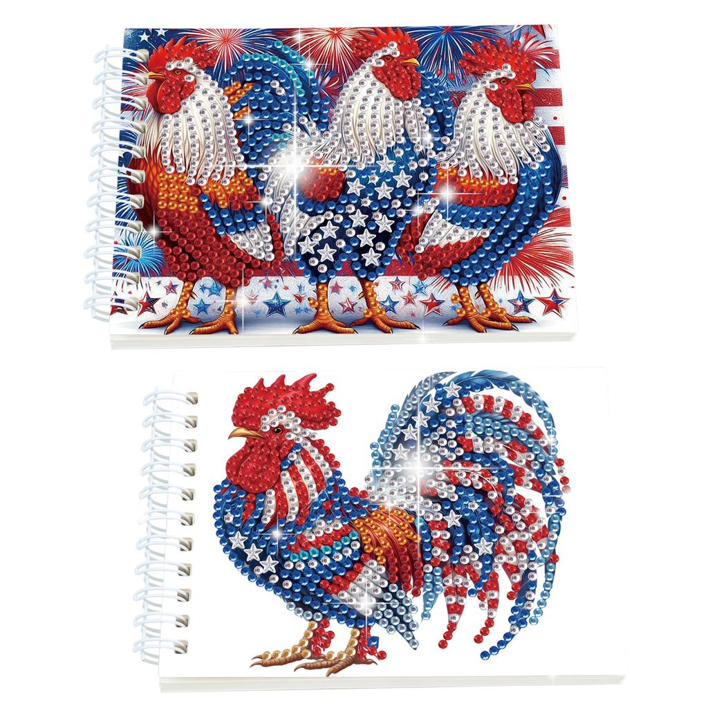 2 Pack Flower Animal DIY Diamond Painting Journals Notebooks Special Shaped Diamond Art Diary Book Christmas Gift for Adults