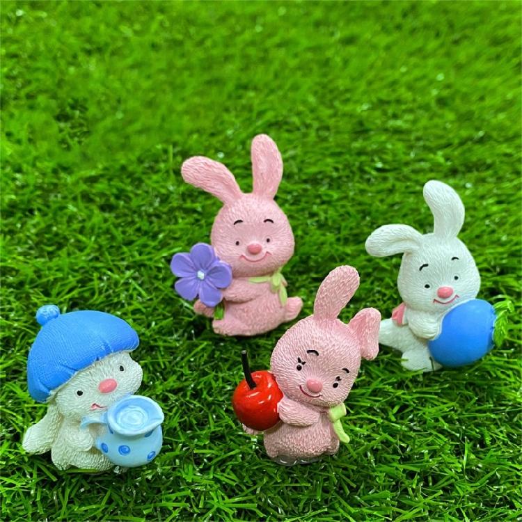 Rabbit Ornamentation Rabbit Figurine For Desk Decors And Dolls House Embellishment Mini Figurine Houses Display