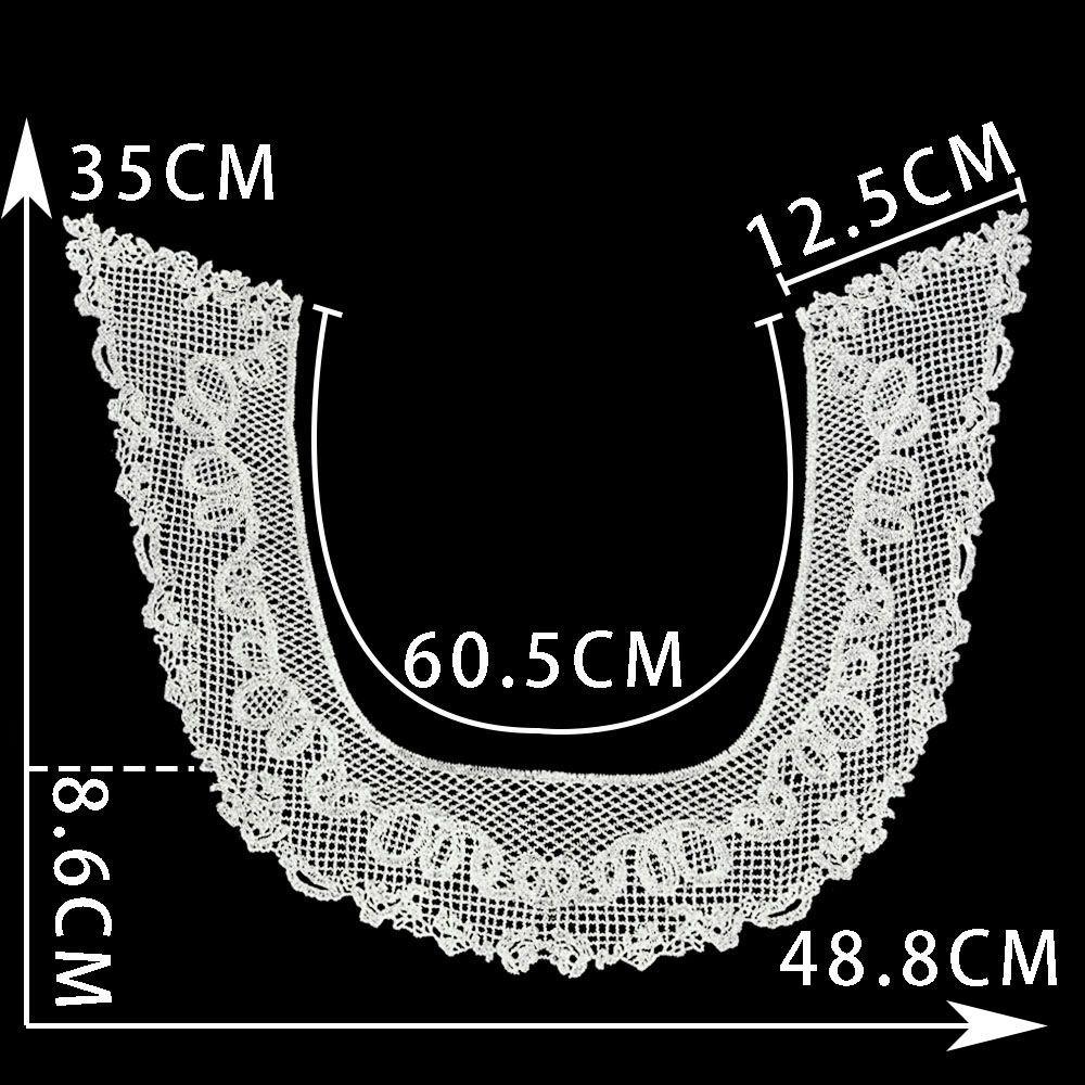 Black And White I Polyester Thorn Hollow Embroidered Collar-Shaped Sewing Lace Diy Decorative Cheongsam Dress Clothing Accessories Accessories