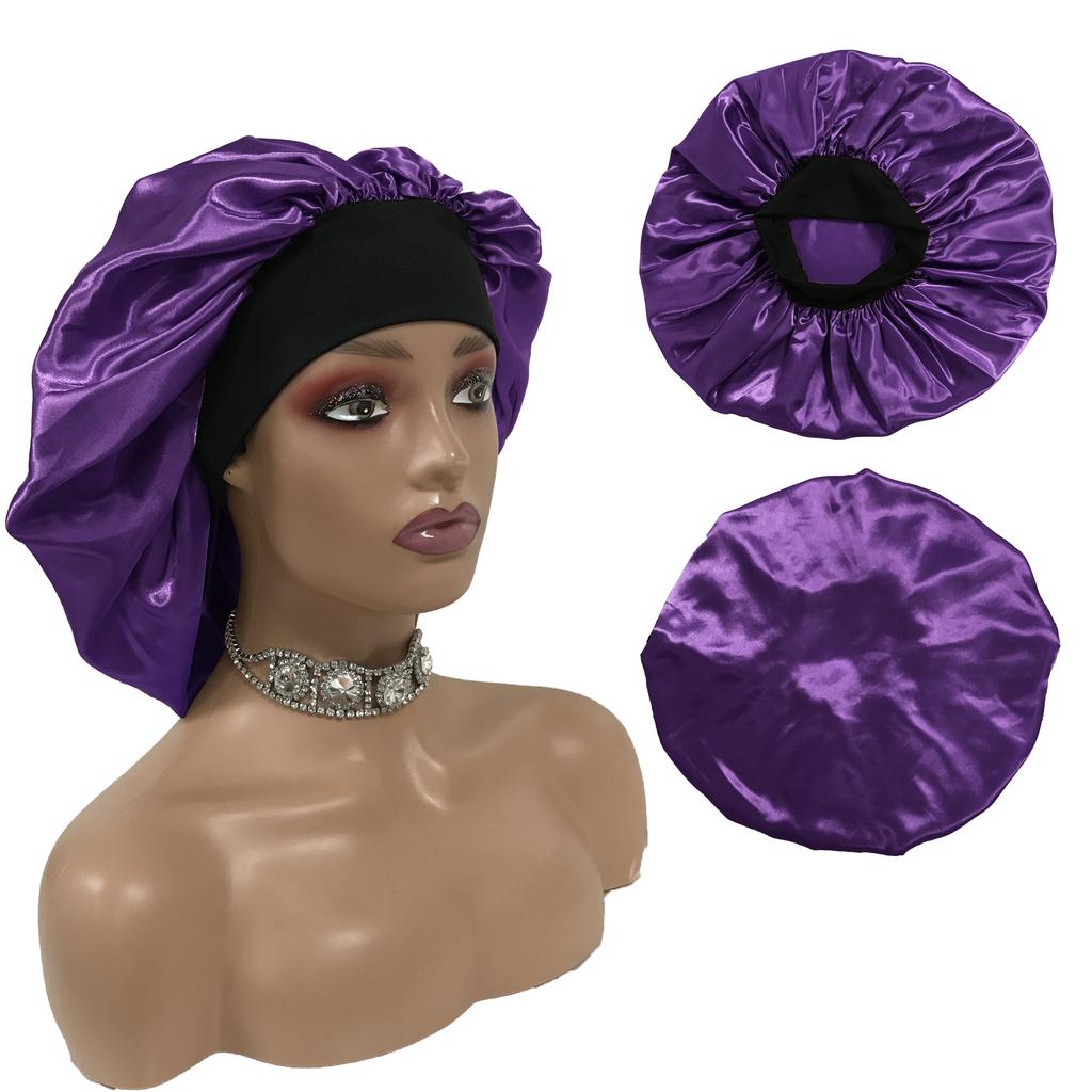 No MOQ Factory Luxury Designer Satin Hair Sleep Bonnets Bonnet