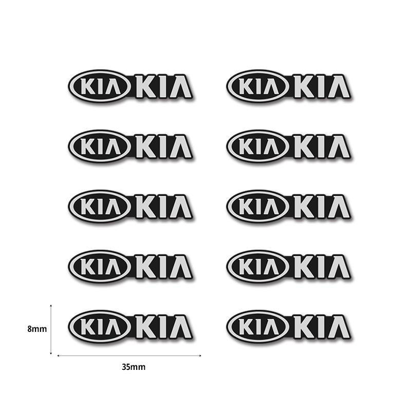 5Pcs/10Pcs Mini Aluminum Car Decorative Stickers For KIA K3 Sportage Carnival K5 Seltos Pegas KX1 EV5 Sonet EV6 K4 EV3 Ceed K8